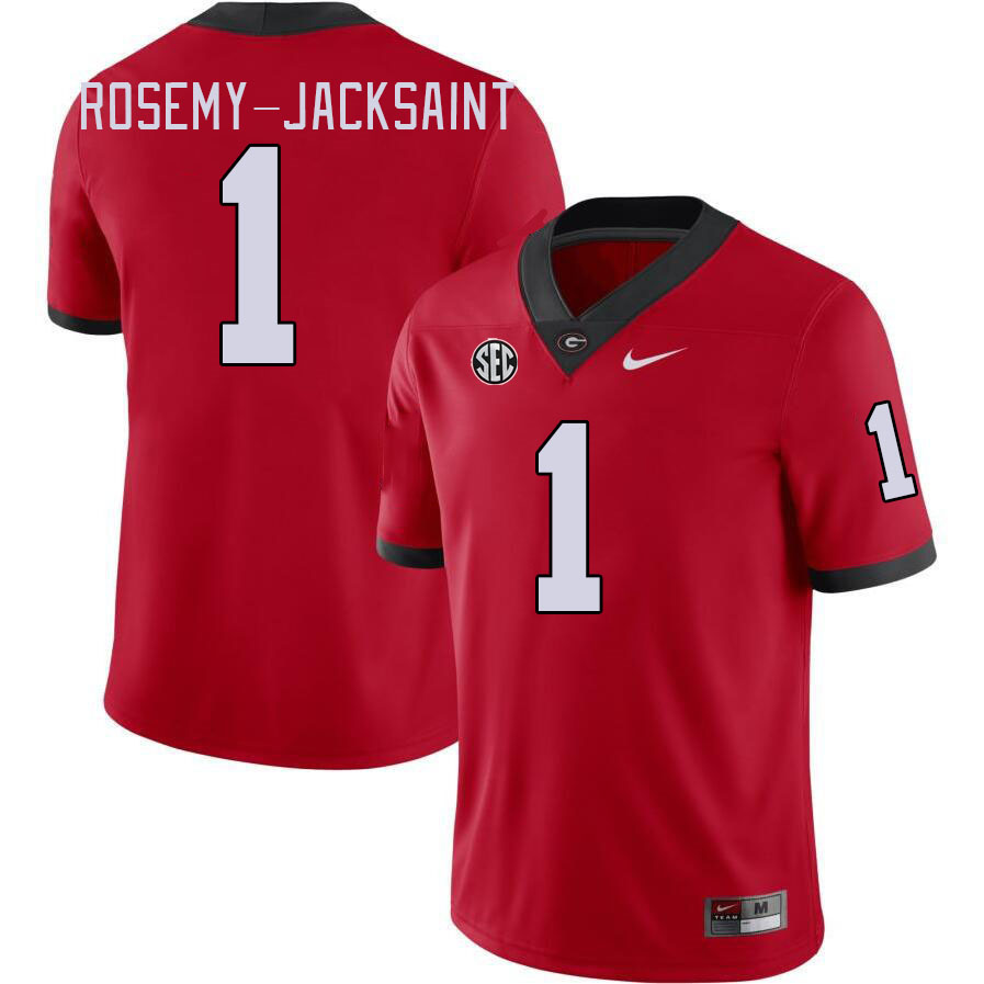 Georgia Bulldogs Men's Marcus Rosemy-Jacksaint #1 Red Stitched College UGA Football Jersey 23OU015CS